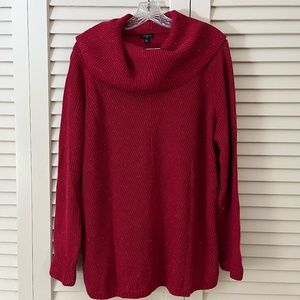 NWT Talbots Red Cowl Neck Ribbed Sweater Size 1X